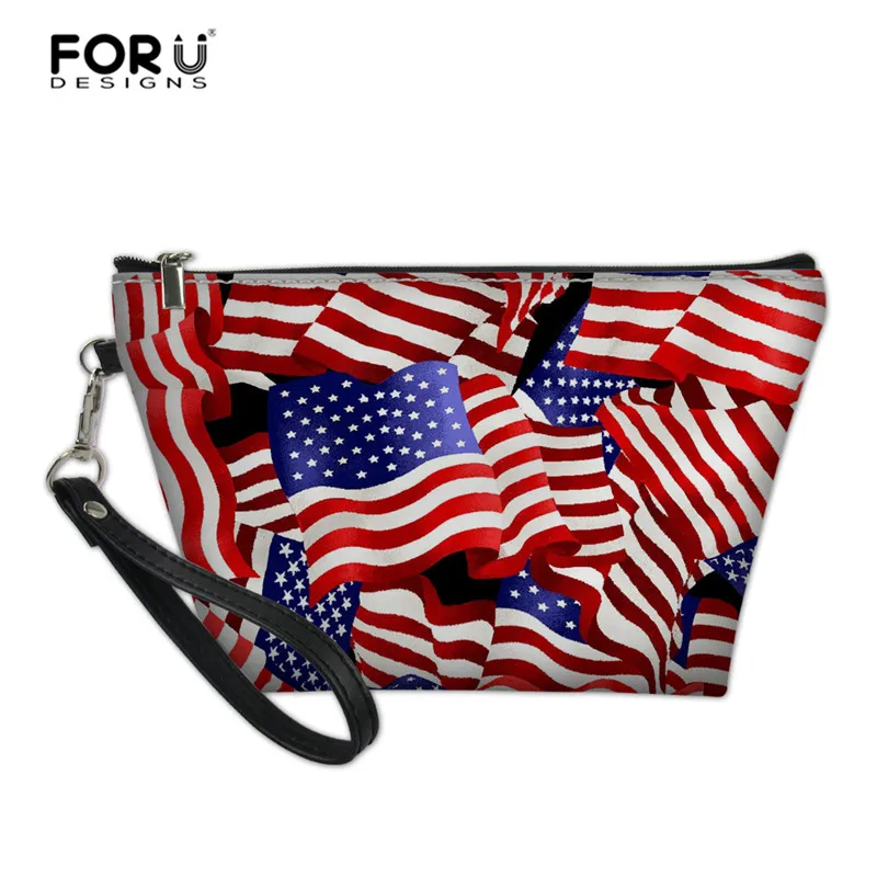 FORUDESIGNS/США/Флаг Великобритании органайзер для макияжа Дорожная сумка для туалетных принадлежностей сумка для женщин Сумочка-клатч для девочек Сумочка со съемной ручкой