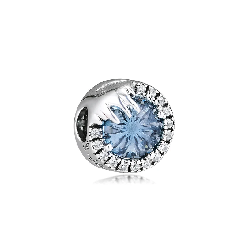 

Fashion Charms Winter Blue Ice Crystal Charm Original 925 Silver Jewelry For Woman DIY Bracelets Beads For Jewelry Making