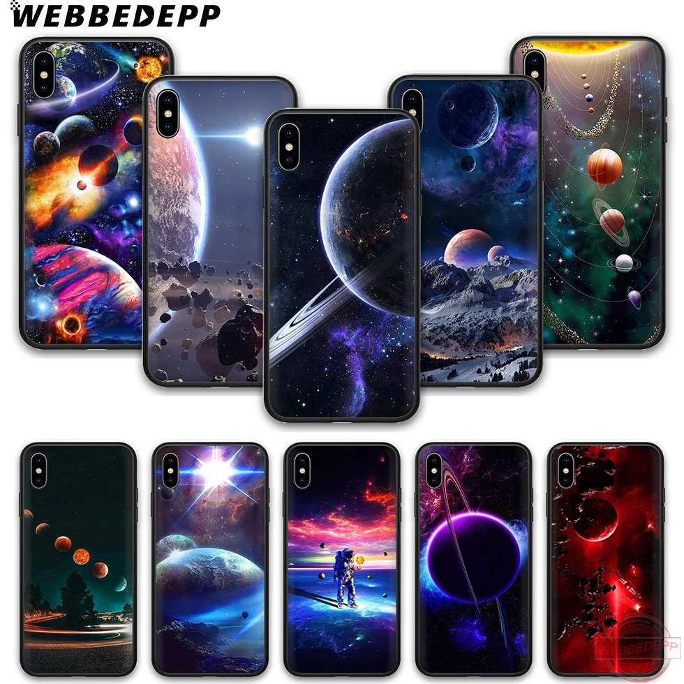 WEBBEDEPP Space planet Мягкий силиконовый чехол для телефона iPhone 5 6 7 8 Plus X XS XR Max.11 11peo 11proMax |