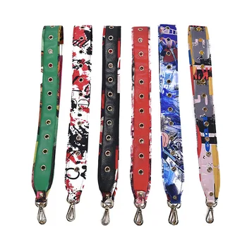 

European And American Fashion Luxury Wide Shoulder Strap Bag Strap Trend Hit Color Flowers Adjustable Shoulder Strap Obag