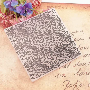 

15*15cm Wave flower 3D Embossing folders Plastic bump Scrapbooking DIY Template Fondant indentation Cake Photo Album Card Makin