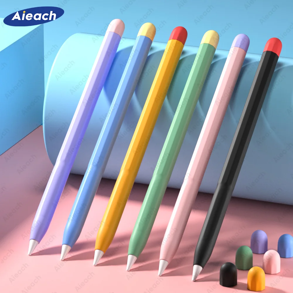 Per Apple Pencil Case 1A 2A Generazione Ipad Pencil Case Duotone Silicone Funda Apple Pencil Cover Ricarica Magnetica Compatibile