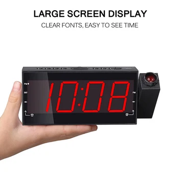 

Hot New Multifunctional Digital Alarm Clock Projection Clock With Time And Temperature Projection Double Alarm FM2 Radio