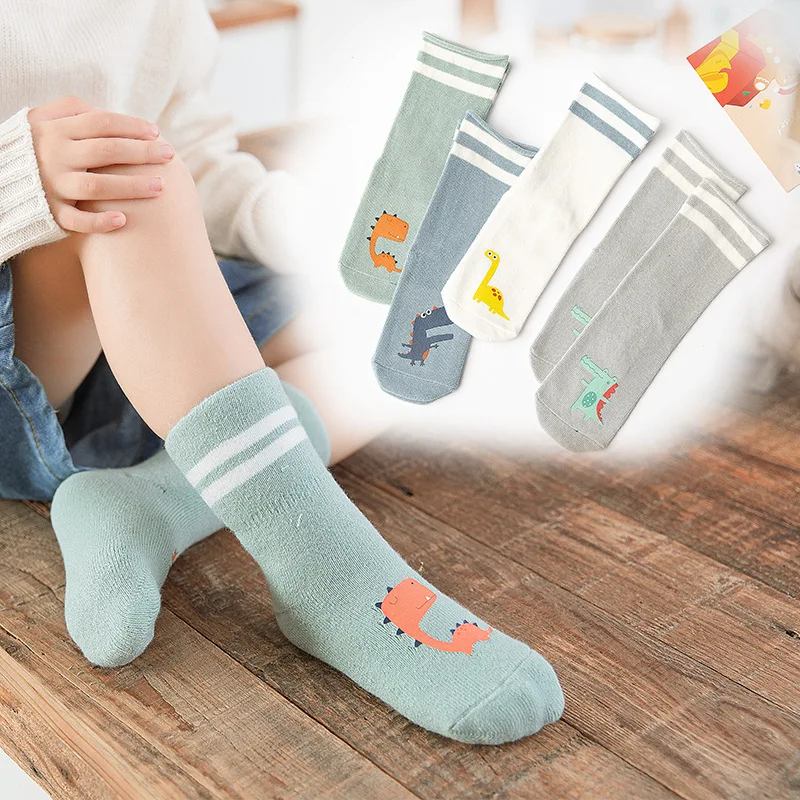 Meow Read Children's Socks Autumn Cartoon Heat Transfer Patch Baby Socks Relent Boneless Cute BABY'S Socks Cotton Socks