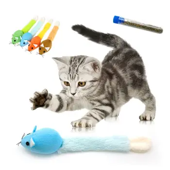 

1pcs Cat Toys Long Tail Mouse Tester Cute Pet Cat Toys Mouse Training Funny Playing Toys Interactive with Catnip Pet Products