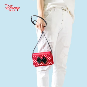 

Genuine Minnie Red White Dot Bow Fashion Women Lunch Bag PU Shoulder Crossbody Dropshipping YYAAY0004