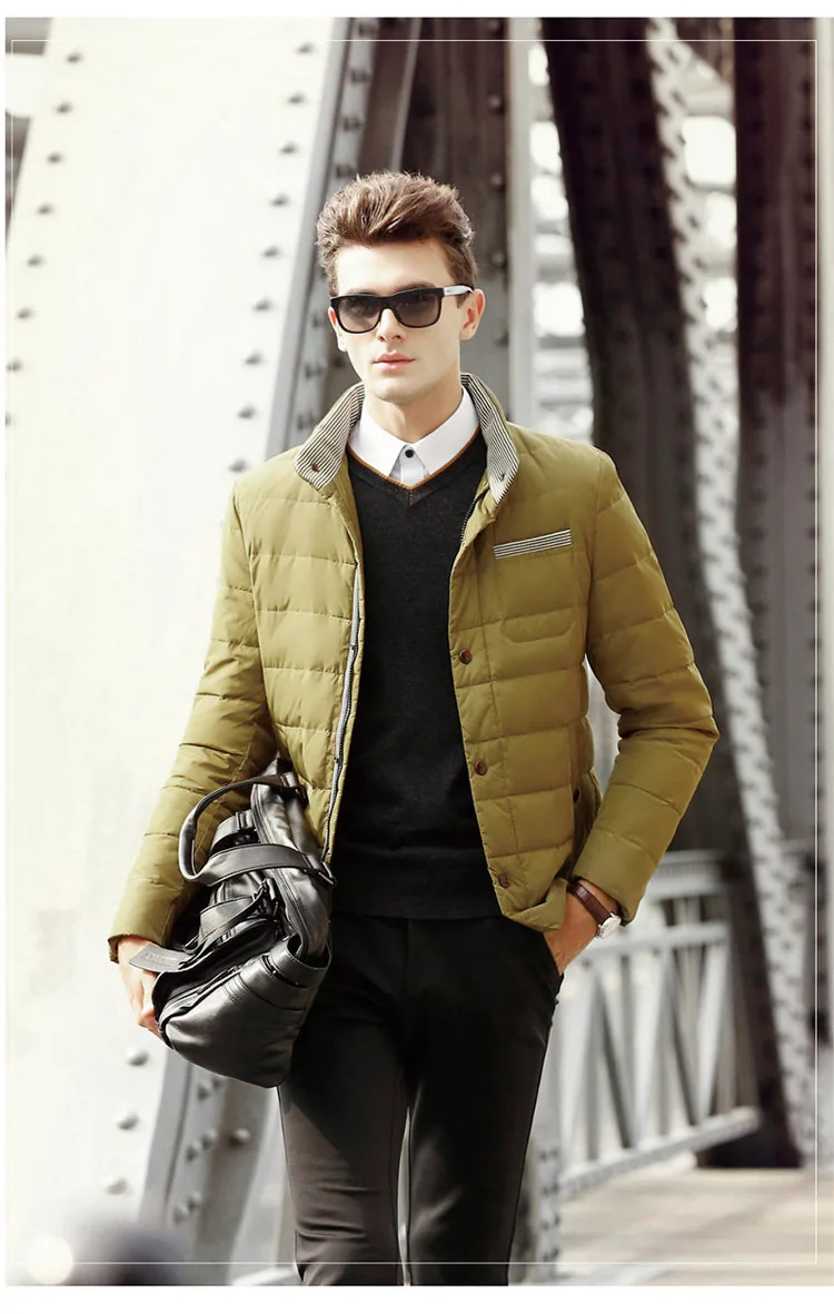 [Cost] Thin Cold-proof down Jacket Men Winter Short Light Coat Men's Fashion Version Outer Wear