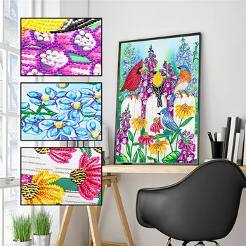 

DIY Diamond Painting Alien Diamond Flower Bird Girl 5D Embroidery Painting Mosaic Decorative Sticker