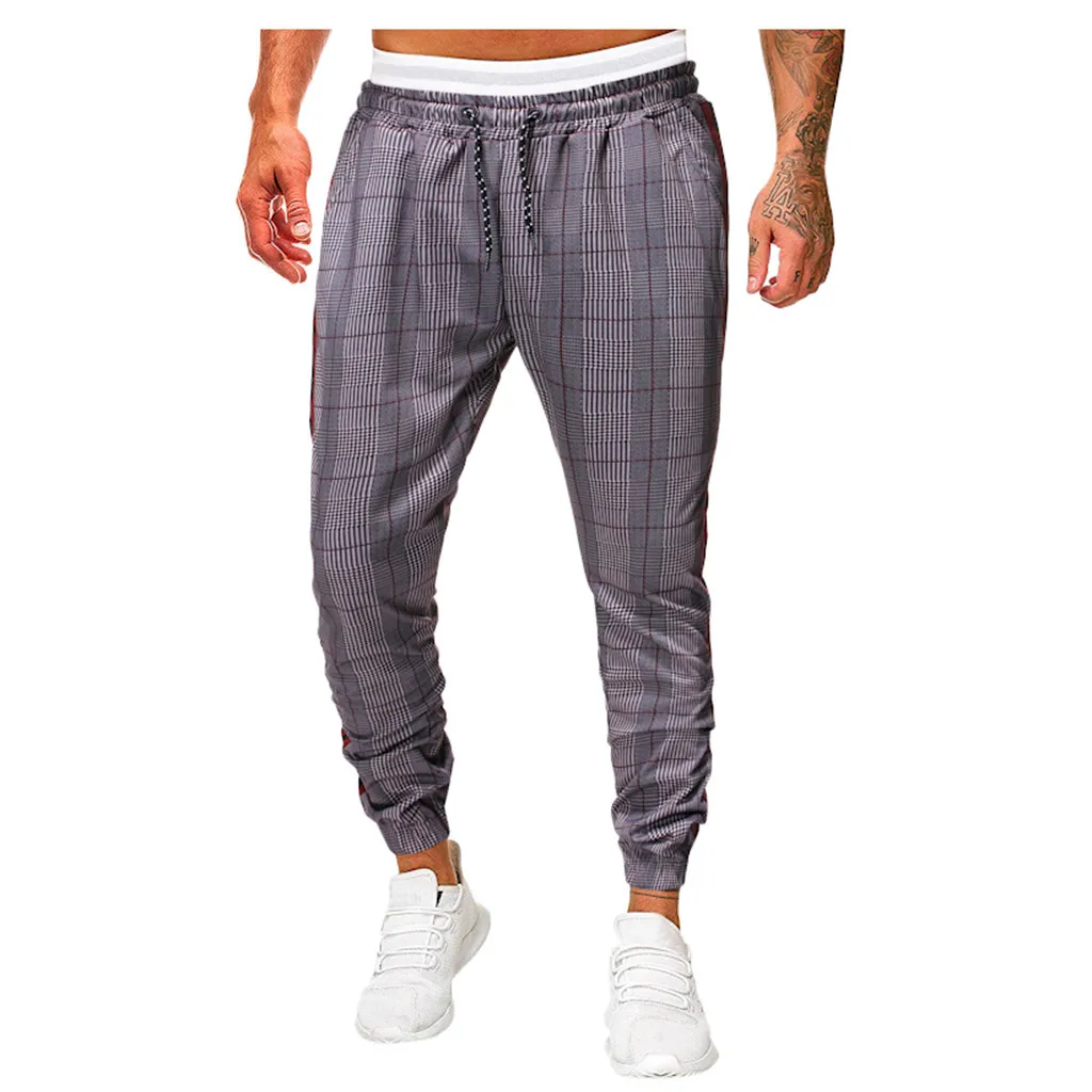 Pantalones hombre, уличная одежда, брюки-карго, мужские Длинные повседневные спортивные штаны, облегающие клетчатые брюки, штаны для бега, джоггеры, спортивные штаны