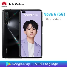 Huawei Nova 6 5G 8 Гб 256 Гб Смартфон 40 МП AI камера s мобильный телефон 32 МП фронтальная камера 6,57 ''полный экран Kirin 990 Android 10