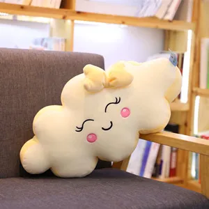 90cm yellow Гигантский стиль Kawaii Cloud мягкая плюшевая подушка Милая в виде улыбающегося облака Мягкие плюшевые игрушки для детей подарок для маленьких девочек - Цвет: 90cm yellow
