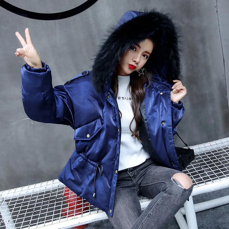 

Small Cotton-Padded Jacket Women's Short 2018 Winter New Style Korean-style Waist Hugging Slimming Students Versatile Cotton Coa