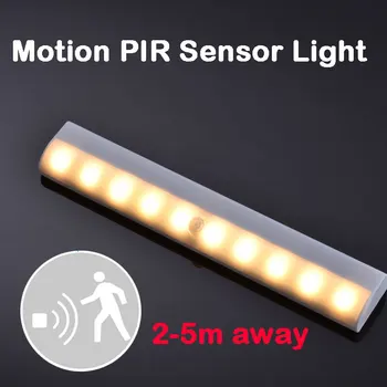

10 LED PIR Motion Sensor Closet Light Wireless Night Cabinet Battery Powered Indoor/Garden HOT Sale Dropshipping