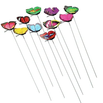 

30pcs 12cm Butterfly Stakes Outdoor Yard Planter Picks Flower Pot Stick Bed Garden Decor Butterflies Christmas Decorations (Rand