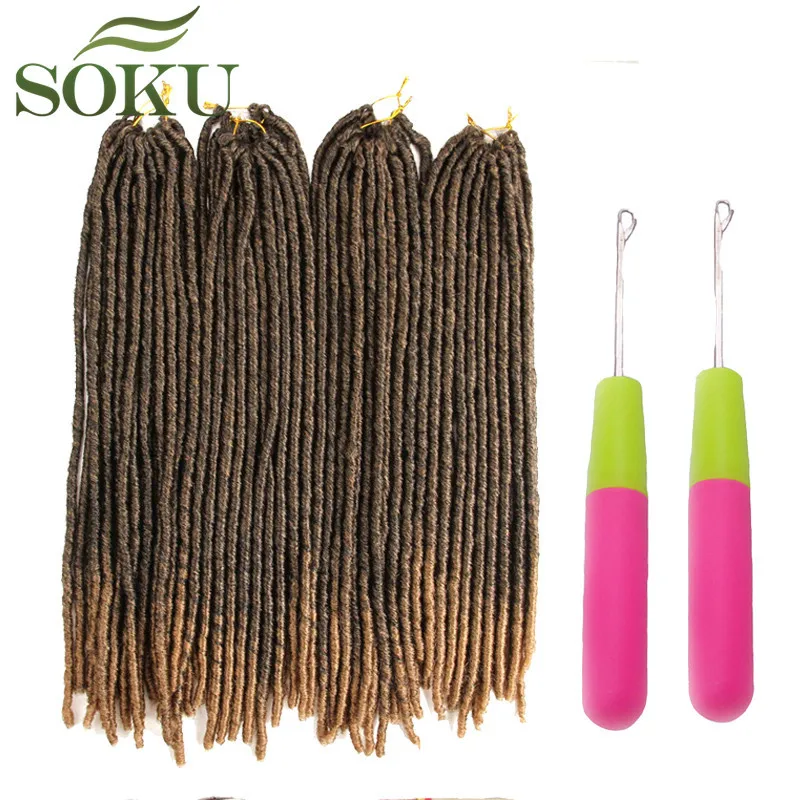 Synthetic Braiding Hair Extensions 18-26inch Soft Faux Locs Crochet Braids SOKU |