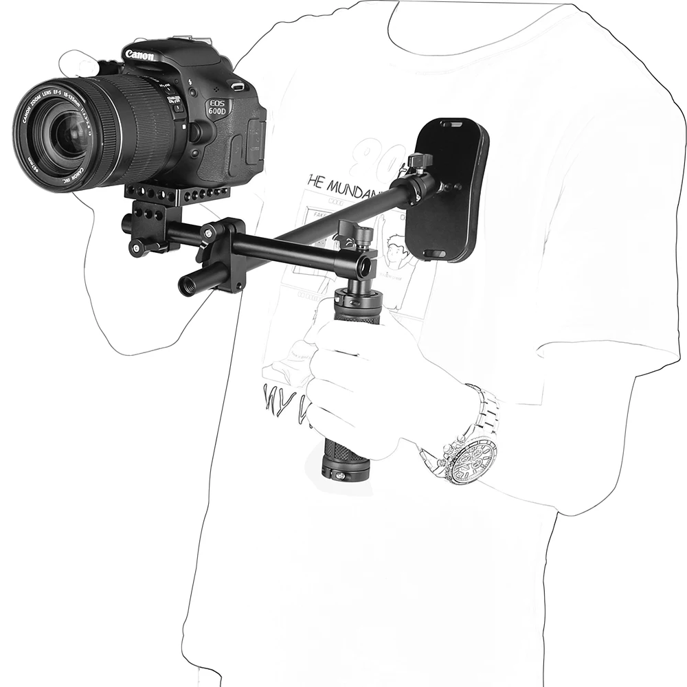 

CAMVATE Simple Handy Shoulder Support Stabilizer Rig With Single Rubber Handgrip For DSLR Camera Hand-held Shooting C2557