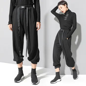 

Ankle Length Harem Pans Women New Casual Pants Elastic Waist Stretch Cargo Pants Woman Spring Trouser Woman Jogger