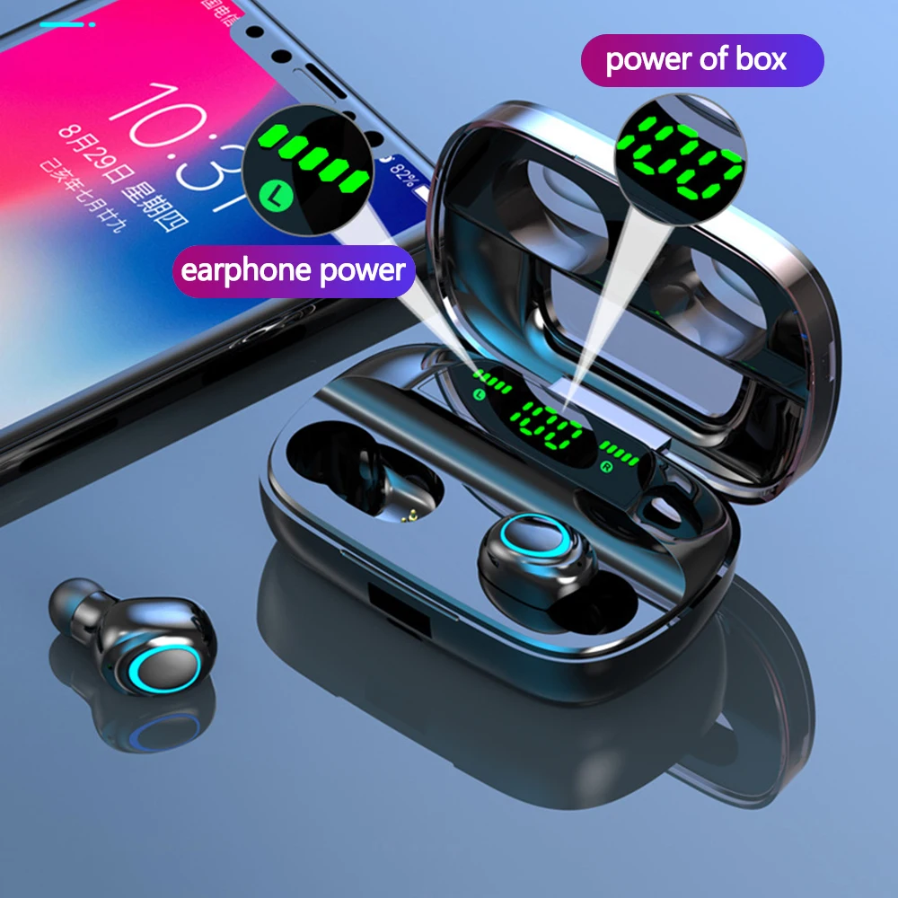 S11 Bluetooth 5 0 Wireless Earphone TWS Headphones Touch Control Earbuds 9D Gaming Headset 3500mAh Control Sport Noise Cancel