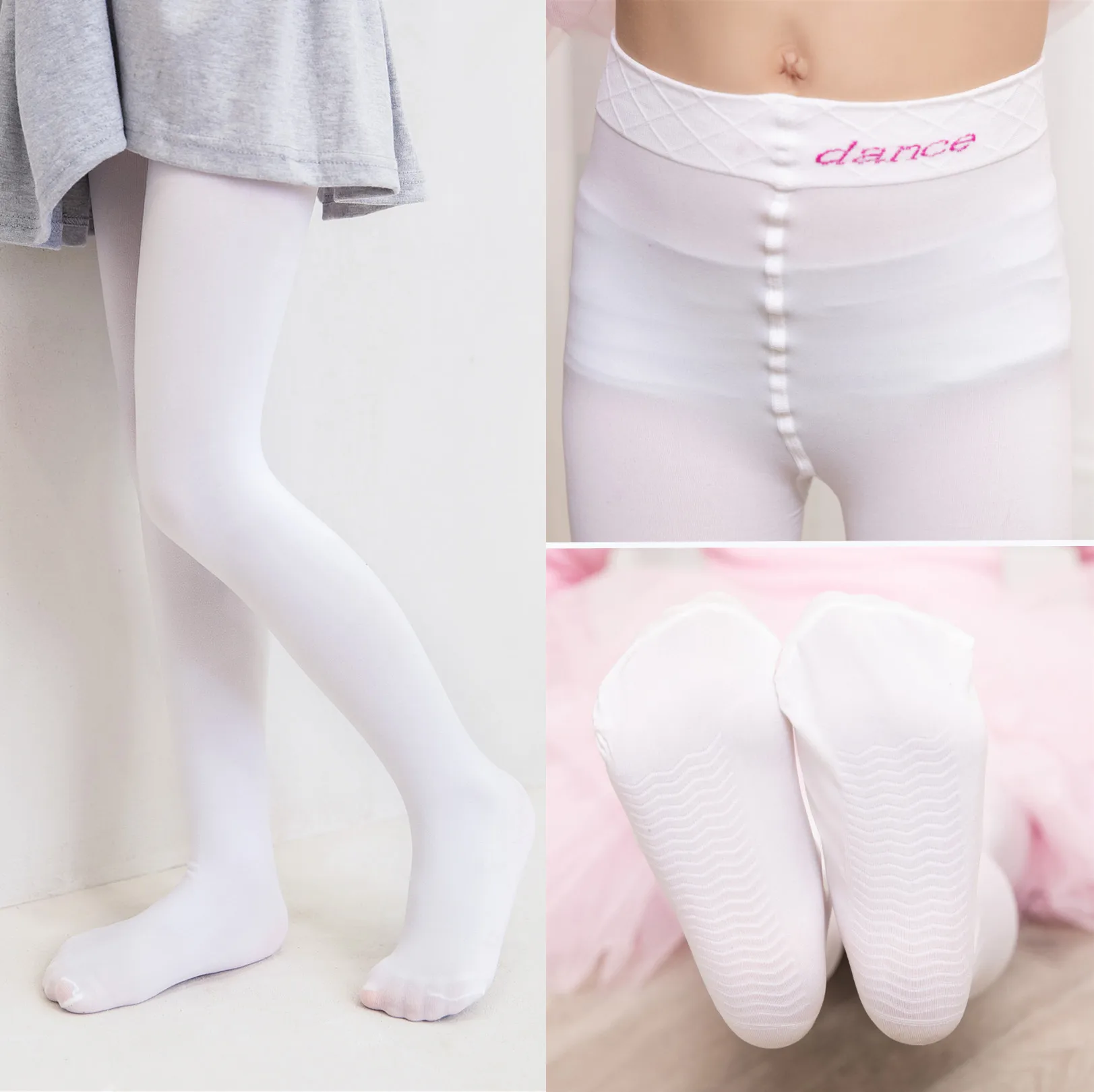 

Panty-hose for Kids Thin Type for Spring And Autumn Dancing White Silk Stockings Baby GIRL'S Leggings Gymnastic Dance Socks Perf