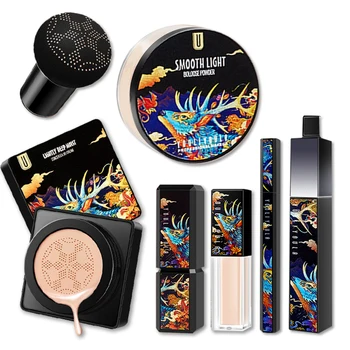 

Professional Makeup Set Setting-Powder BB Cream Lipstick Concealer Mascara Eyeliner Kit 5pcs Base Makeup Kit