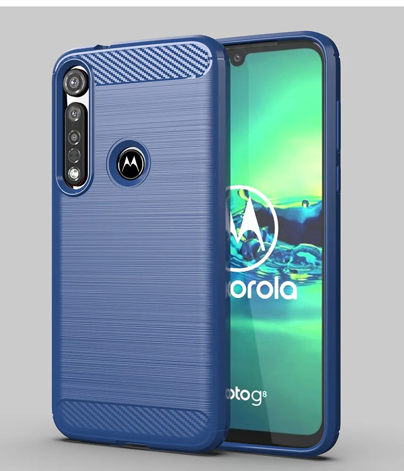 Для Motorola Moto G8 Plus мягкий ударопрочный бампер из углеродного волокна Полная Защита силиконовый чехол для телефона для Moto G8 Plus 6,3''