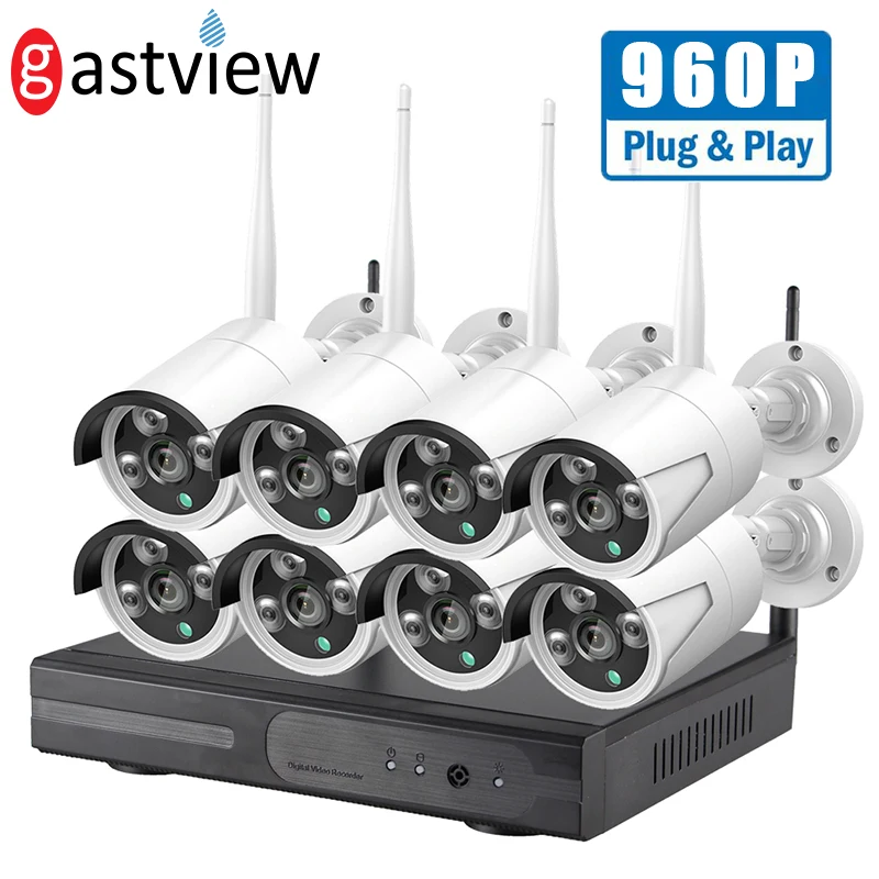 Камера видеонаблюдения беспроводная Wi Fi 960P 8 каналов NVR H.265|Система наблюдения| |