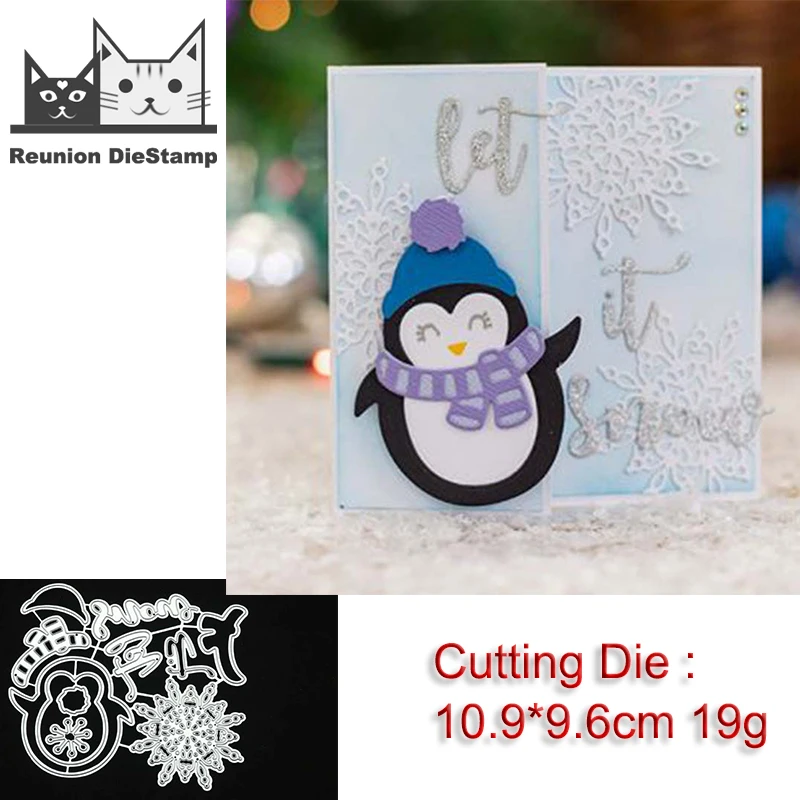 

Reunion Metal Cutting Dies Scarf Penguin Let It Snow Christmas Crafts for Card Album Photo Making Embossing Stencil New Die Cut