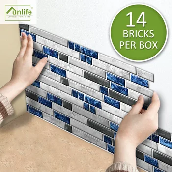 

FUNLIFE Library Bar Counter Decorative Wall tie pvc Floor Vision 14 Piece Cross Border Royal Blue Marble LB027