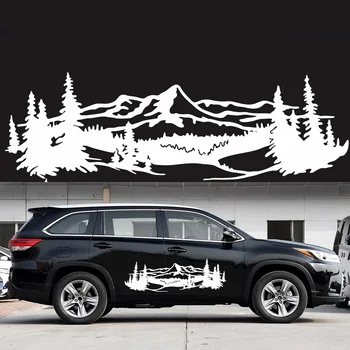 

Decal Car sticker Mountain Exterior 2pcs Decor Auto Trailer Forest Vinyl
