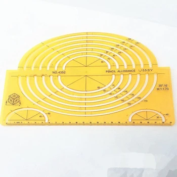 

Geometric Drawings Templates K Resin Oval Measuring Template Rulers Clear Yellow Template for Drawing, Strong Flexibility