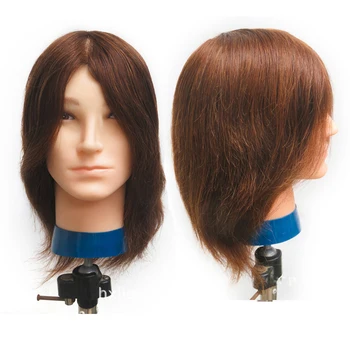 

Male Mannequin Head Without Beard For Hairdressers Edit Haircut With 25cm 100% Human Hair Professional Training Dummy Model