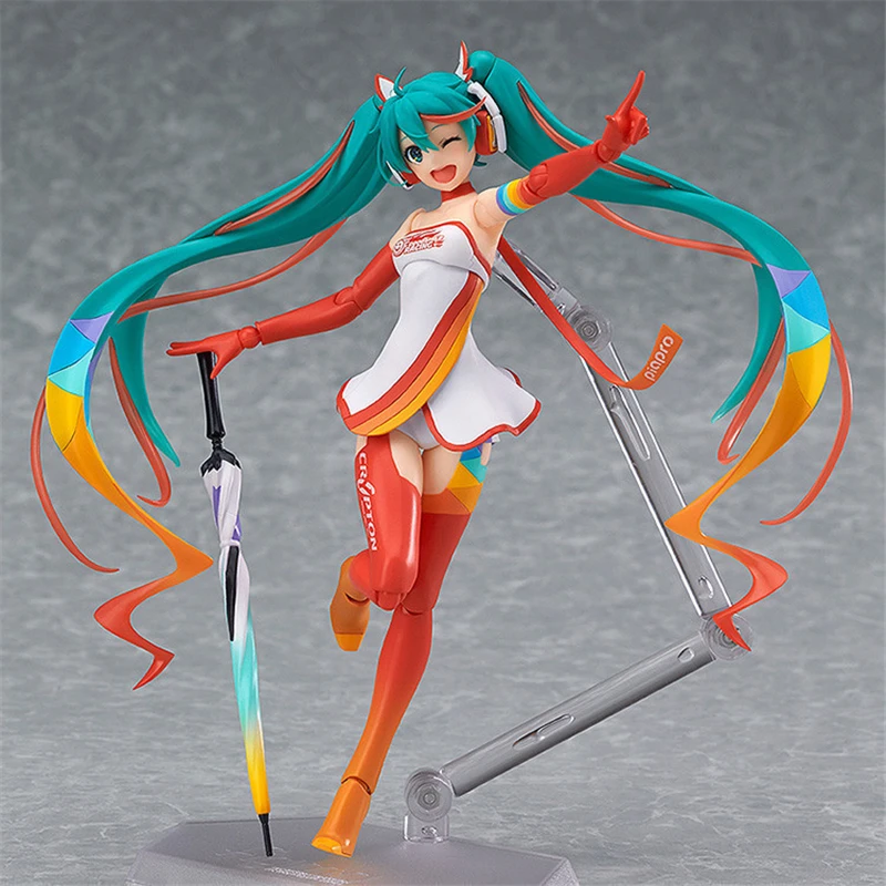 

14cm Anime Hatsune Miku Figma SP-078 Racing Miku 2016 Ver.PVC Action Figure Collectible Model Kids Toys Doll Girl Christmas Gift