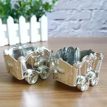 

48pcs Electroplating Gold Silver Mine Car Plastic Candy Box Wedding Birthday Favors Baby Shower Baptism Party Decoration