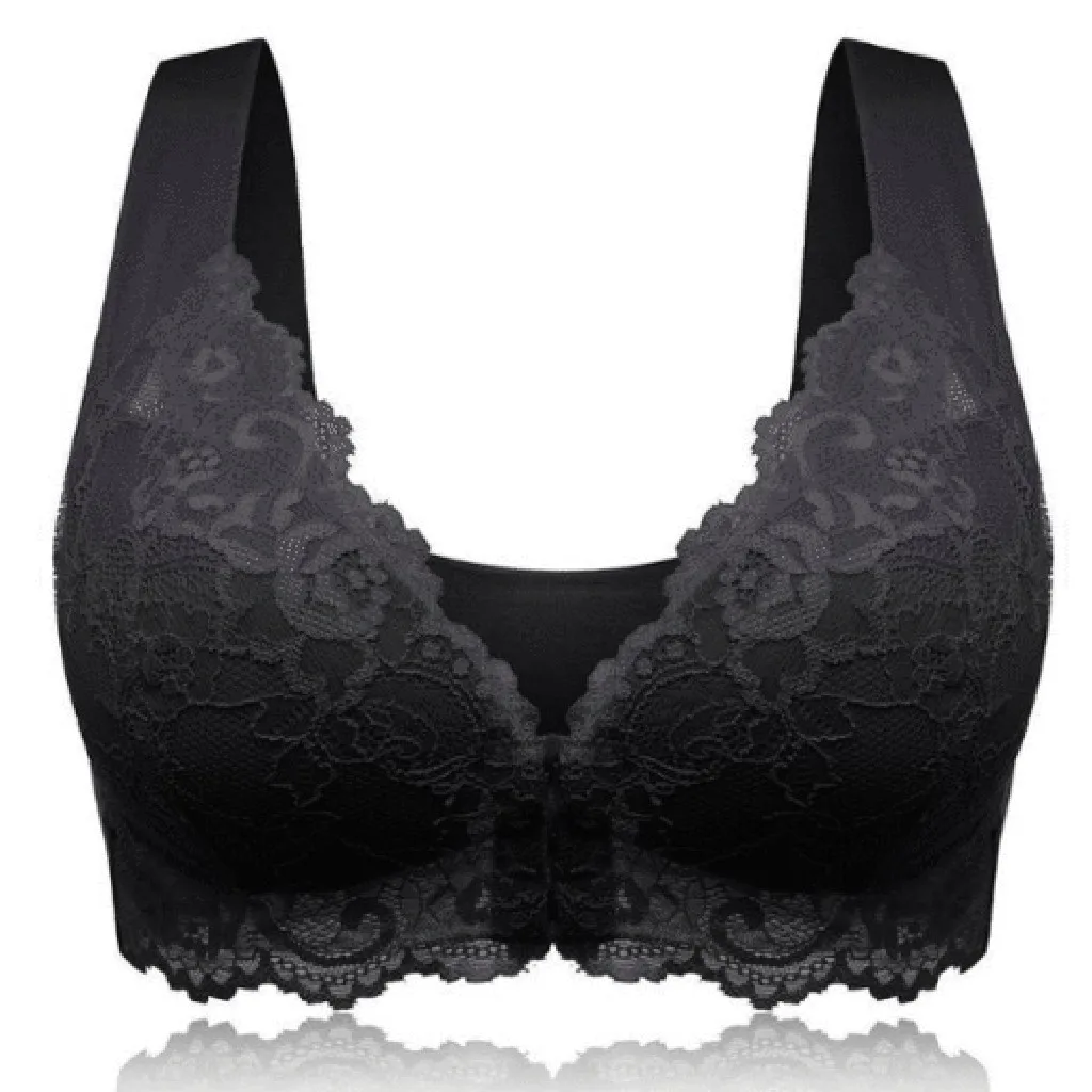 2pcs Black Женский Регулируемый спортивный экстра-эластичный дышащий кружевной бюстгальтер пуш-ап размера плюс женское нижнее белье 2 шт - Цвет: 2pcs Black
