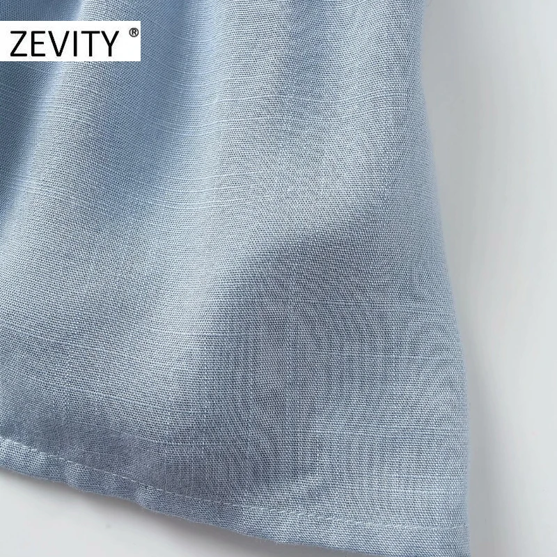ZEVITY New women vintage v neck flower embroidery hem pleats mini dress female bow tie sashes vestido chic autumn dresses DS4424
