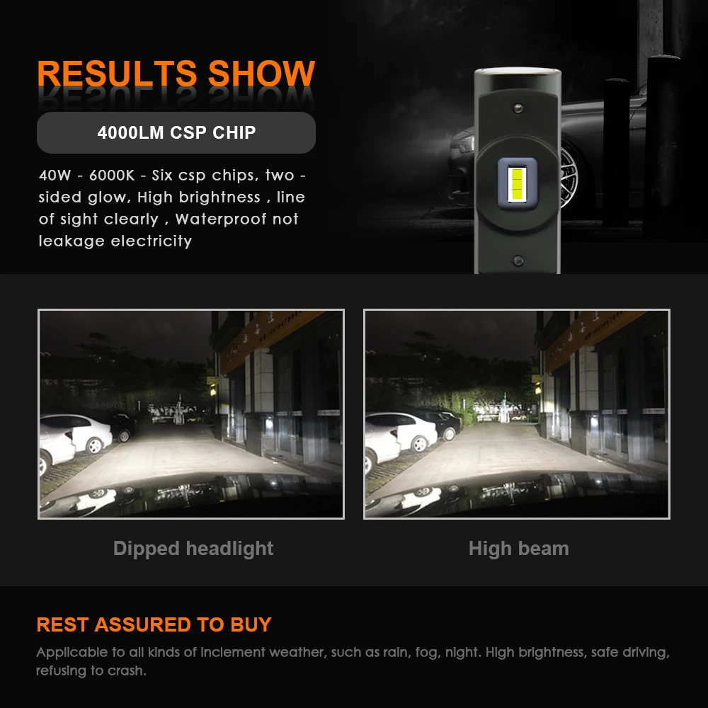 Автомобильный головной светильник лампочка H4 led H7 H11 9005 9006 9012 H1 H3 80 Вт 8000LM 6000 К
