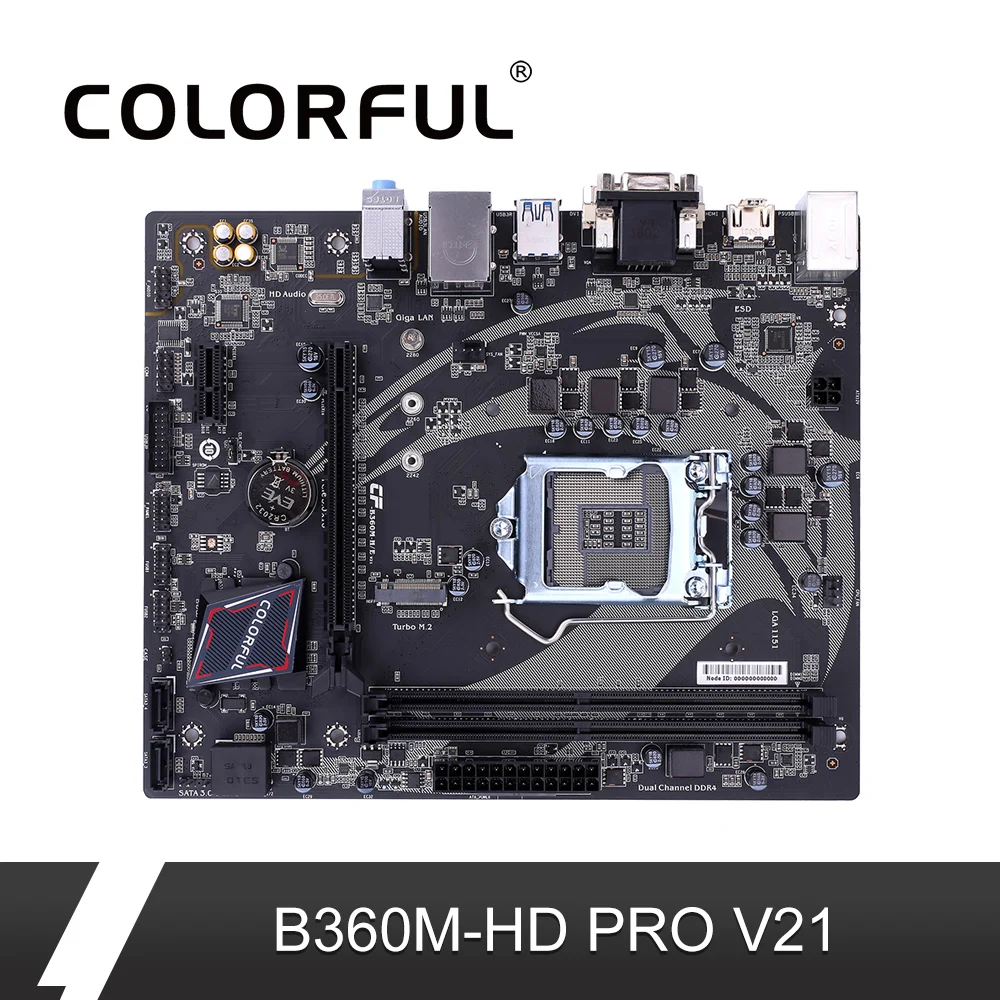 

Colorful Battle-Ax B360M-HD PRO V21 Motherboard Intel B360 DDR4 Mainboard LGA1151 Coffee Lake-S Processor VGA DVI HDMI SATA3.0