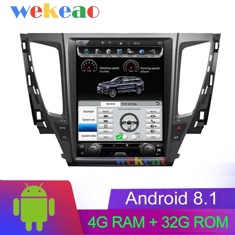 Wekeao вертикальный экран Tesla style 12,1 ''1 Din Android 8,1 Автомагнитола для Mitsubishi Pajero Авто gps навигация автомобильный dvd-плеер - Цвет: Android Car Radio