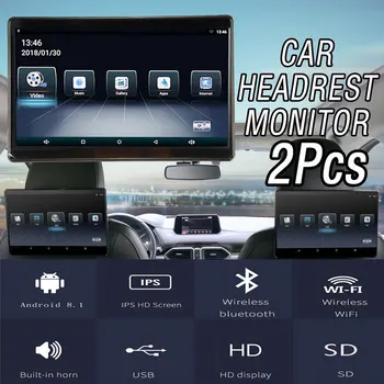 

2Pcs 12.5 Inch Universal Android8.1 Car Monitor Headrest IPS Touch Screen HD 1080P Video For BWM Benz Audi Land Rover Honda