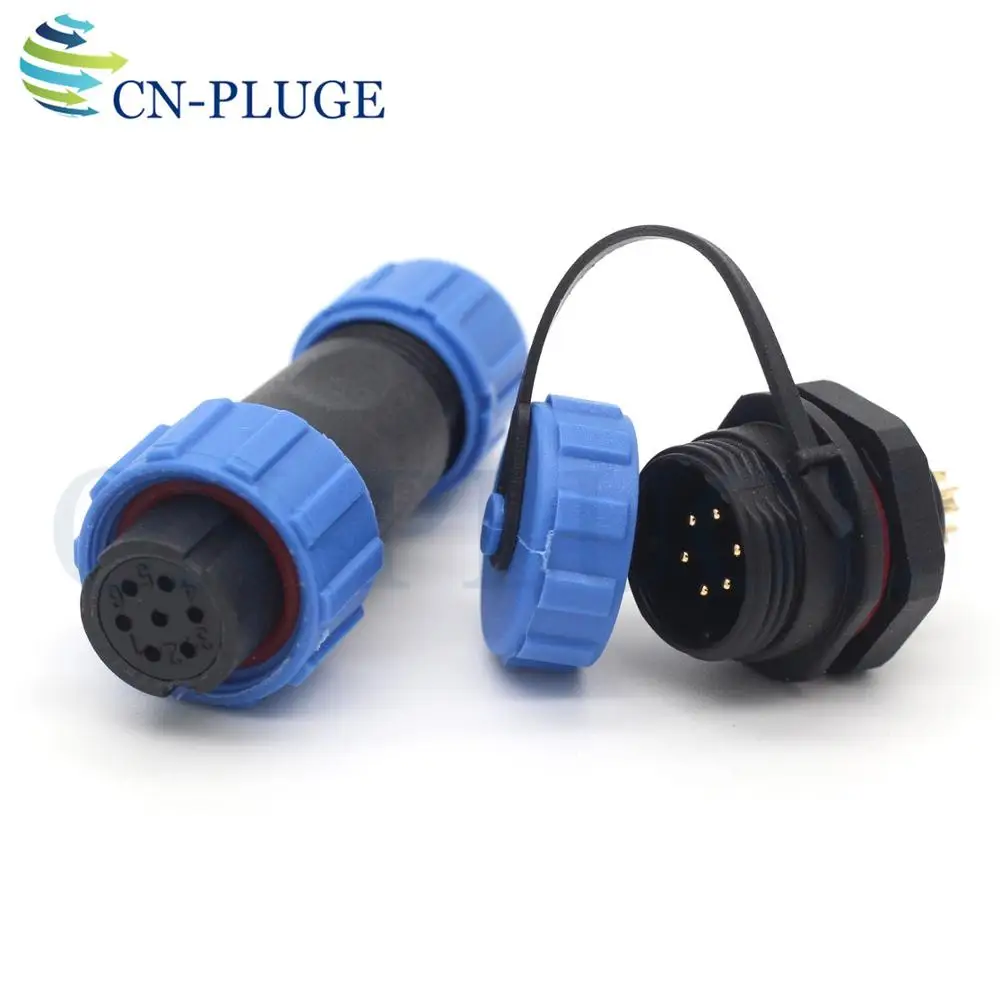 

SP13, IP68 Waterproof 6 pin Wire Connector ,LED Power Connector Female Plug Male Socket