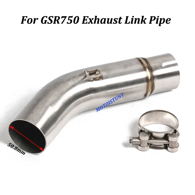 51MM Motorcycle Exhaust Middle Link Pipe Connect Pipe Middle Pipe Interface Tube For Suzuki GSR750 Stainless Steel Slip on - - Racext 1