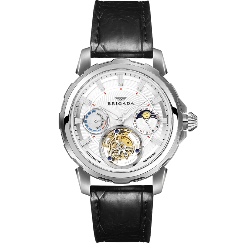 Многофункциональный настоящий коаксиальный Tourbillon Мужские часы сапфировый
