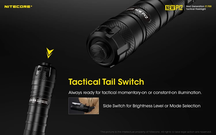 NITECORE P12 5000mAh NL2150R USB Перезаряжаемый Аккумулятор кобура для быстрого извлечения оружия 1200LMs CREE светодиодный фонарик EDC для кемпинга и охоты