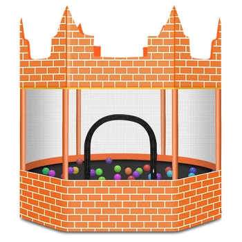 

1.3m Trampoline Exercise Jumping Bed with Zipper Protective Net for Kids Children Home Indoor Outdoor Trampoline Max Load 200KG