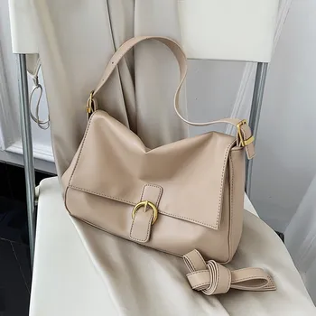 

Burminsa Wide Strap Soft Hobo Messenger Bags For Women Young Female Large Capacity Work Shoulder Bags High Quality Soft Hand Bag