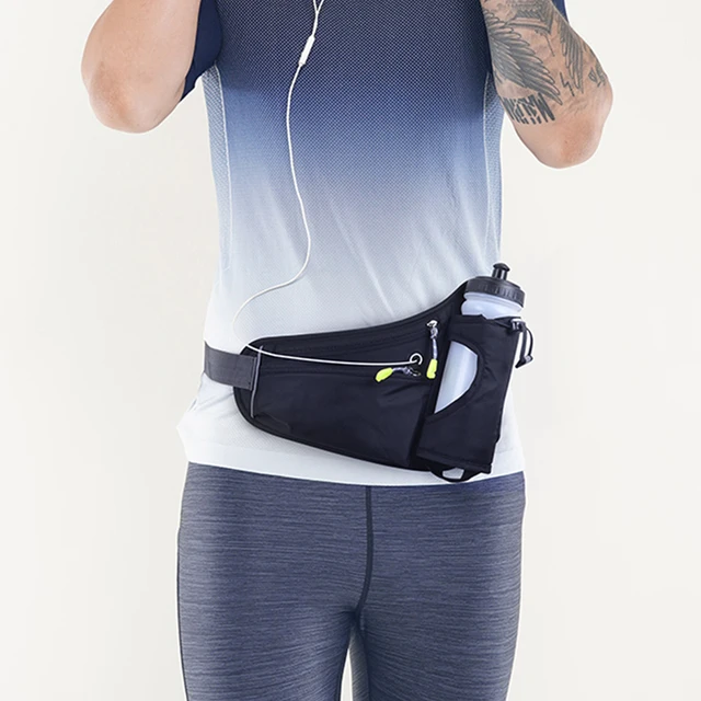 Riñonera deportiva para hombre y mujer, bolsa de cintura para correr,  soporte para botella de agua, acampar al aire libre, senderismo, Fitness