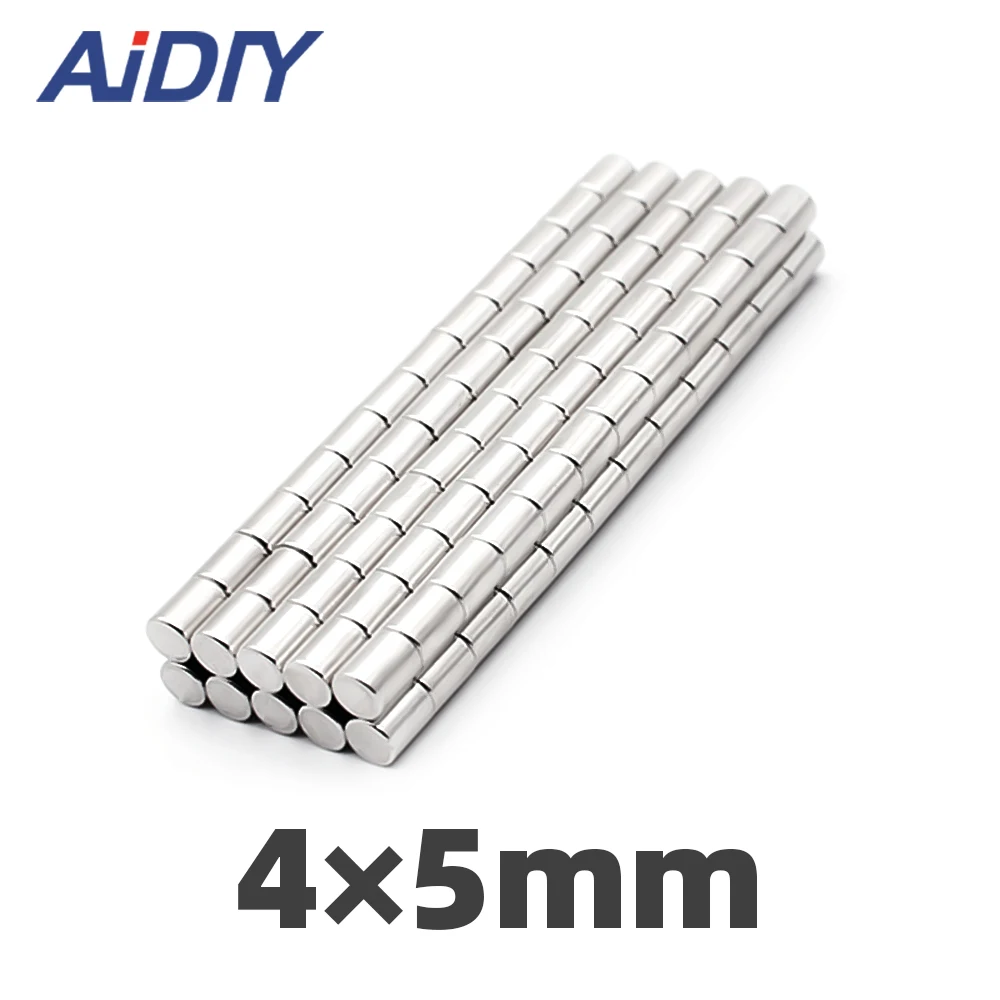 

AI DIY 20/50/100Pcs 4mm x 5mm N35 Mini Small Neodymium Magnets Super Strong Powerful Bulk Round Rare Earth Magnet Disc 4*5mm