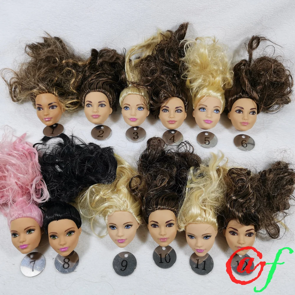 B111-1 Original Foreign trade South Asia Calm Beauty 1/6 OOAK NUDE Rarely doll head mussed Dark brown hair for DIY 90% NEW | Игрушки и