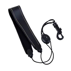 Saxophone Strap With Hook Clasp Woodwind Musical Instrument Accessories Leather Shoulder Neck Belt for Alto Tenor Soprano Sax