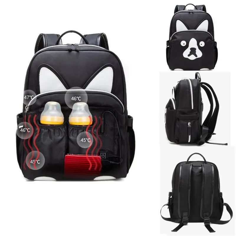

Multi-function large-capacity Mummy backpack suitable for outgoing USB heating back milk bag waterproof diaper bag baby care bag